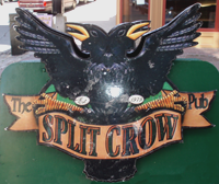 Shot of the Split Crow pub sign, taken by Jim McPherson in Halifax, 2009
