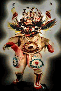 Peruvian demon used to represent Magnus Minus, picture taken in Lima, Peru in 1998 by Jim McPherson